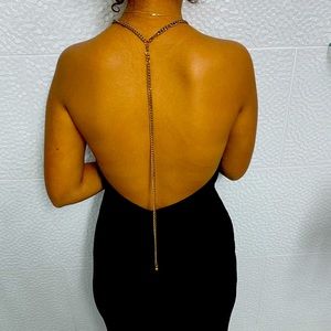 Fashion Nova black chain dress.